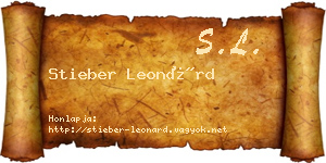 Stieber Leonárd névjegykártya